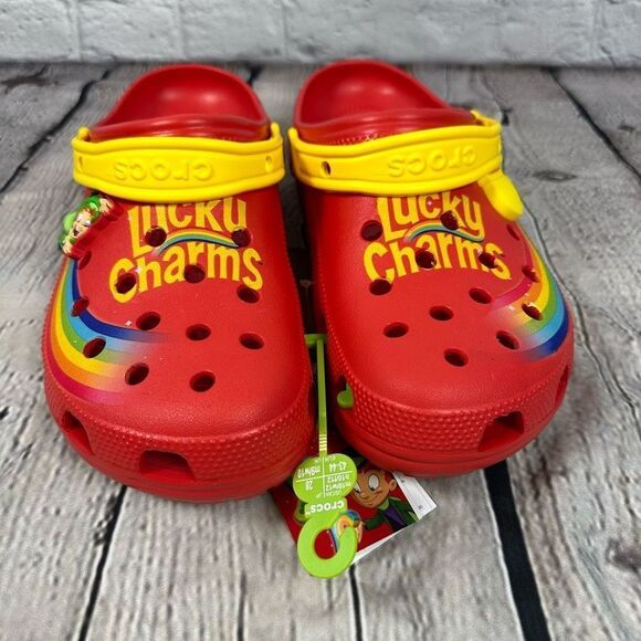 Lucky Charms Classic Crocs Limited Edition Unisex Red Rainbow M10/W12 NWT - Picture 1 of 7